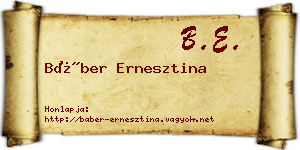 Báber Ernesztina névjegykártya